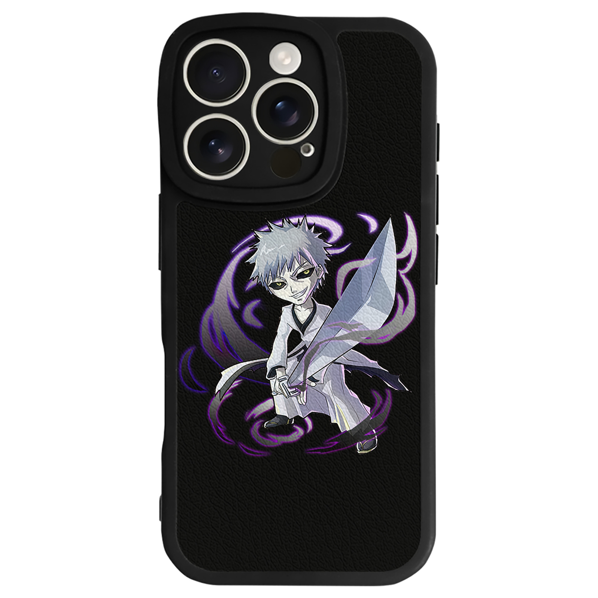 （画像用） ブリーチ 黒崎一護（くろさき いちご）BLEACH Kurosaki Ichigo 【iPhone 16シリーズ対応】シリコンスマホケース（レザー調） 材質：シリコン